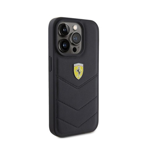 Ferrari Quilted Metal Logo - Etui iPhone 15 Pro (czarny) Ferrari Quilted Metal Logo - Etui iPhone 15 Pro (czarny)