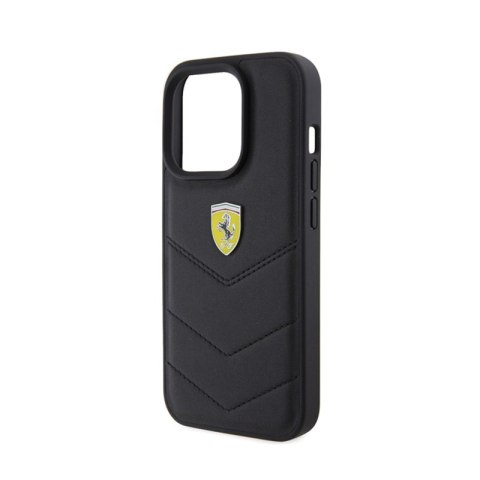 Ferrari Quilted Metal Logo - Etui iPhone 15 Pro (czarny) Ferrari Quilted Metal Logo - Etui iPhone 15 Pro (czarny)