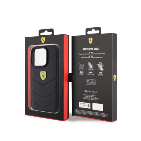 Ferrari Quilted Metal Logo - Etui iPhone 15 Pro (czarny) Ferrari Quilted Metal Logo - Etui iPhone 15 Pro (czarny)