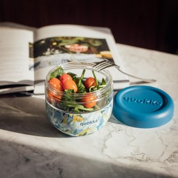 Quokka Bubble Food Jar - Pojemnik na żywność / lunchbox 770 ml (Blue Peonies)