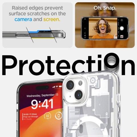 Spigen Ultra Hybrid Mag MagSafe - Etui do iPhone 15 Plus (Zero One White) Spigen Ultra Hybrid Mag MagSafe - Etui do iPhone 15 Plus (Zero One White)