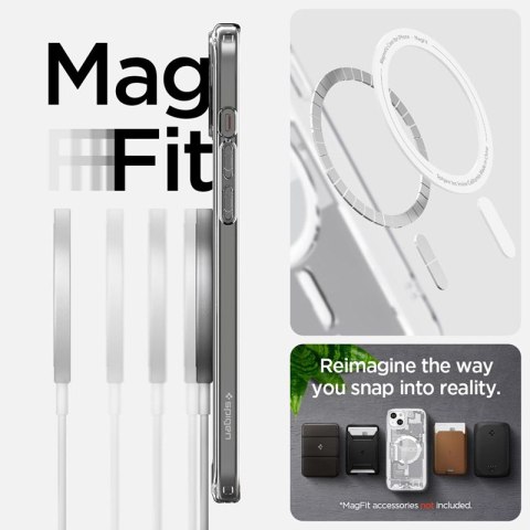 Spigen Ultra Hybrid Mag MagSafe - Etui do iPhone 15 Plus (Zero One White) Spigen Ultra Hybrid Mag MagSafe - Etui do iPhone 15 Plus (Zero One White)