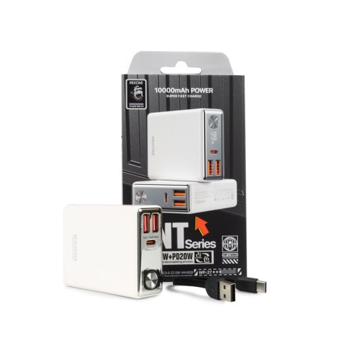 WEKOME WP-27 Tint Series - Power bank 10000 mAh Super Fast Charging USB-C PD 20W + 2x USB-A QC3.0 22.5W (Biały) WEKOME WP-27 Tint Series - Power bank 10000 mAh Super Fast Charging USB-C PD 20W + 2x USB-A QC3.0 22.5W (Biały)