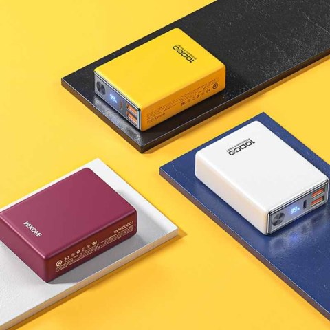 WEKOME WP-27 Tint Series - Power bank 10000 mAh Super Fast Charging USB-C PD 20W + 2x USB-A QC3.0 22.5W (Biały) WEKOME WP-27 Tint Series - Power bank 10000 mAh Super Fast Charging USB-C PD 20W + 2x USB-A QC3.0 22.5W (Biały)