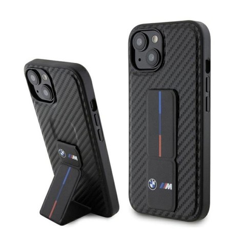 BMW Grip Stand Smooth & Carbon - Etui iPhone 15 (czarny) BMW Grip Stand Smooth & Carbon - Etui iPhone 15 (czarny)