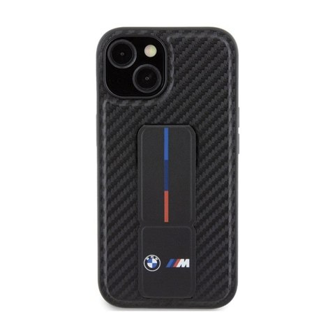 BMW Grip Stand Smooth & Carbon - Etui iPhone 15 (czarny) BMW Grip Stand Smooth & Carbon - Etui iPhone 15 (czarny)