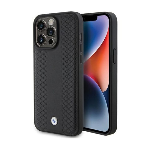 BMW Leather Diamond Pattern - Etui iPhone 15 Pro (czarny) BMW Leather Diamond Pattern - Etui iPhone 15 Pro (czarny)