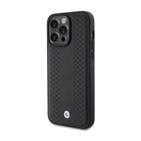 BMW Leather Diamond Pattern - Etui iPhone 15 Pro (czarny) BMW Leather Diamond Pattern - Etui iPhone 15 Pro (czarny)