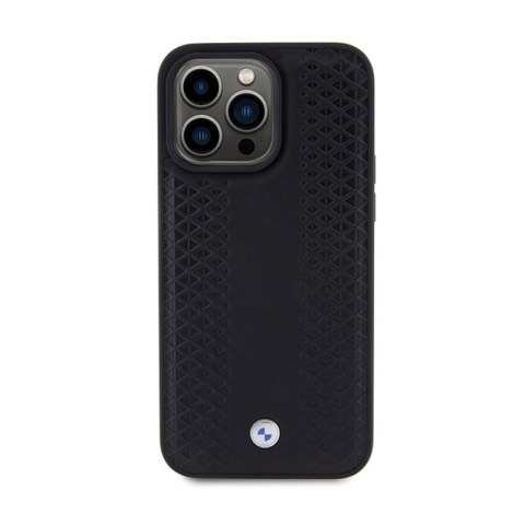 BMW Leather Diamond Pattern - Etui iPhone 15 Pro (czarny) BMW Leather Diamond Pattern - Etui iPhone 15 Pro (czarny)
