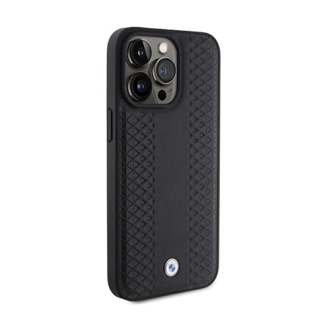 BMW Leather Diamond Pattern - Etui iPhone 15 Pro (czarny) BMW Leather Diamond Pattern - Etui iPhone 15 Pro (czarny)