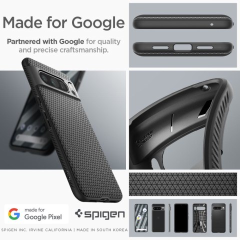 Spigen Liquid Air - Etui do Google Pixel 8 Pro (Czarny) Spigen Liquid Air - Etui do Google Pixel 8 Pro (Czarny)