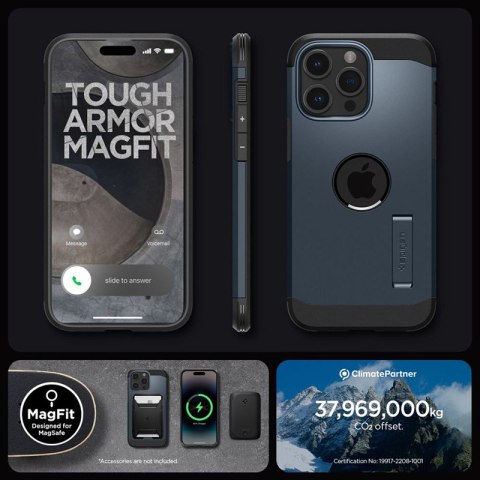 Spigen Tough Armor Mag MagSafe - Etui do iPhone 15 Pro (Metal Slate) Spigen Tough Armor Mag MagSafe - Etui do iPhone 15 Pro (Metal Slate)