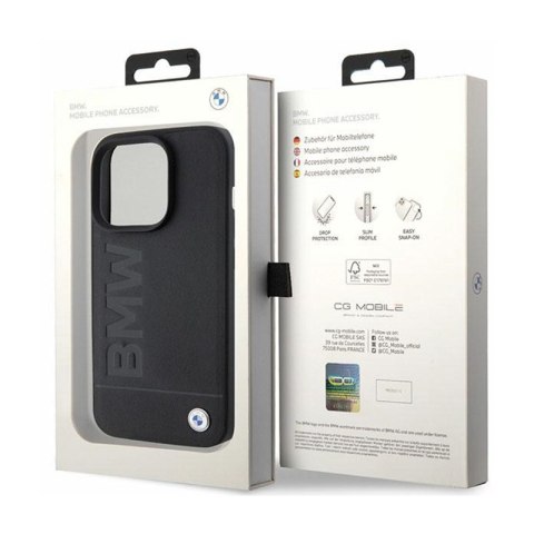 BMW Leather Hot Stamp - Etui iPhone 15 Pro (czarny) BMW Leather Hot Stamp - Etui iPhone 15 Pro (czarny)