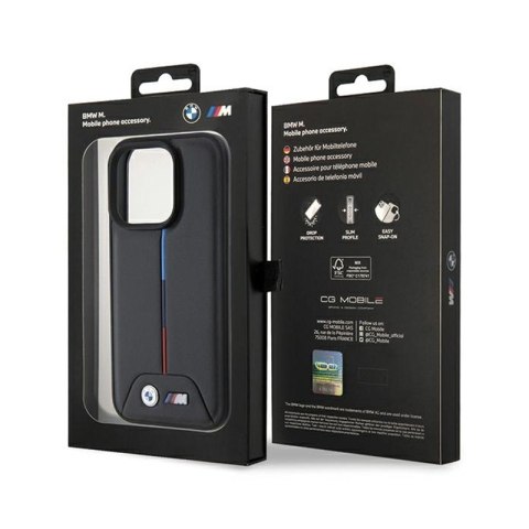 BMW Quilted Tricolor - Etui iPhone 15 Pro Max (czarny) BMW Quilted Tricolor - Etui iPhone 15 Pro Max (czarny)