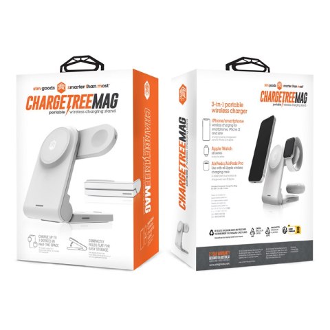 STM ChargeTree MAG - Mobilna ładowarka bezprzewodowa 3w1 z MagSafe (biały) STM ChargeTree MAG - Mobilna ładowarka bezprzewodowa 3w1 z MagSafe (biały)