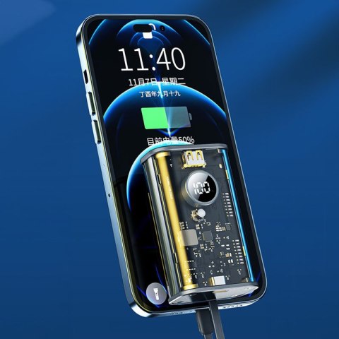WEKOME WP-345 Vanguard Series - Power bank 10000 mAh Fast Charging z wbudowanym kablem USB-C & Lightning PD 20W + QC 22.5W (Żółt WEKOME WP-345 Vanguard Series - Power bank 10000 mAh Fast Charging z wbudowanym kablem USB-C & Lightning PD 20W + QC 22.5W (Żółt