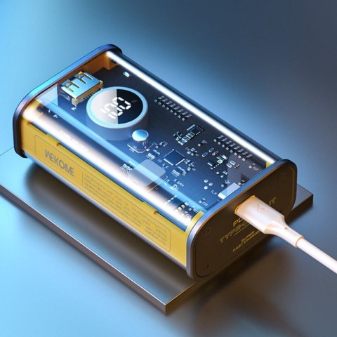 WEKOME WP-345 Vanguard Series - Power bank 10000 mAh Fast Charging z wbudowanym kablem USB-C & Lightning PD 20W + QC 22.5W (Żółt WEKOME WP-345 Vanguard Series - Power bank 10000 mAh Fast Charging z wbudowanym kablem USB-C & Lightning PD 20W + QC 22.5W (Żółt
