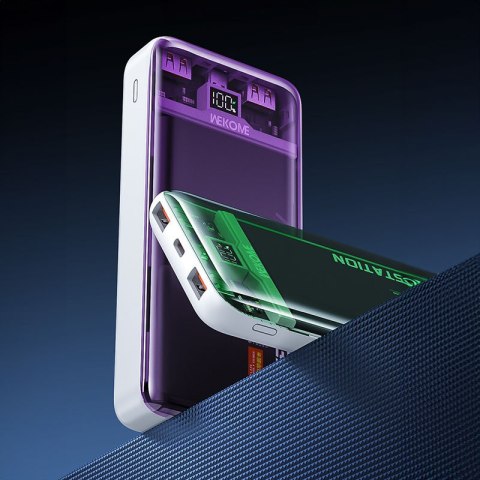 WEKOME WP-353 Vanguard Series - Power bank 10000 mAh PD 20W + QC 22.5W (Zielony / Przezroczysty) WEKOME WP-353 Vanguard Series - Power bank 10000 mAh PD 20W + QC 22.5W (Zielony / Przezroczysty)