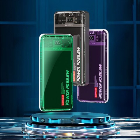 WEKOME WP-353 Vanguard Series - Power bank 10000 mAh PD 20W + QC 22.5W (Zielony / Przezroczysty) WEKOME WP-353 Vanguard Series - Power bank 10000 mAh PD 20W + QC 22.5W (Zielony / Przezroczysty)