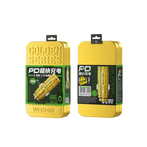WEKOME WP-C37 Sakin Series - Ładowarka samochodowa USB-C & USB-A Fast Charging PD 20W (Złoty) WEKOME WP-C37 Sakin Series - Ładowarka samochodowa USB-C & USB-A Fast Charging PD 20W (Złoty)
