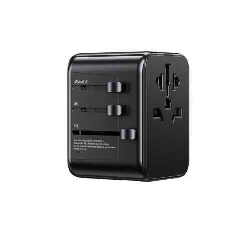 WEKOME WP-U03 Pop Digital Series - Ładowarka / Adapter podróżny EU / UK / US / AU + 3x USB-C & 2x USB-A 30W (Czarny) WEKOME WP-U03 Pop Digital Series - Ładowarka / Adapter podróżny EU / UK / US / AU + 3x USB-C & 2x USB-A 30W (Czarny)