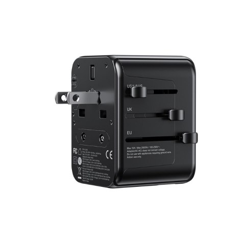 WEKOME WP-U03 Pop Digital Series - Ładowarka / Adapter podróżny EU / UK / US / AU + 3x USB-C & 2x USB-A 30W (Czarny) WEKOME WP-U03 Pop Digital Series - Ładowarka / Adapter podróżny EU / UK / US / AU + 3x USB-C & 2x USB-A 30W (Czarny)