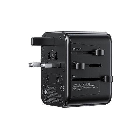 WEKOME WP-U03 Pop Digital Series - Ładowarka / Adapter podróżny EU / UK / US / AU + 3x USB-C & 2x USB-A 30W (Czarny) WEKOME WP-U03 Pop Digital Series - Ładowarka / Adapter podróżny EU / UK / US / AU + 3x USB-C & 2x USB-A 30W (Czarny)