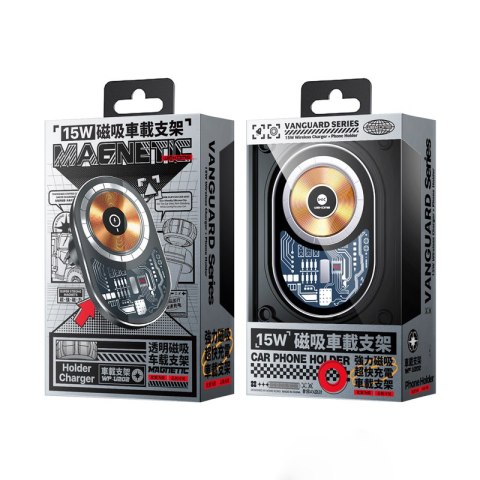 WEKOME WP-U202 Vanguard Series - Magnetyczny uchwyt samochodowy z ładowaniem bezprzewodowym 15W MagSafe (Czarny) WEKOME WP-U202 Vanguard Series - Magnetyczny uchwyt samochodowy z ładowaniem bezprzewodowym 15W MagSafe (Czarny)