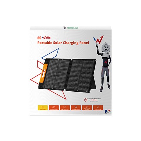 Wonder Ws60 - Panel słoneczny / Ładowarka solarna 60W z wyjściem USB-C PD 30W & USB-A QC 18W (Czarny) Wonder Ws60 - Panel słoneczny / Ładowarka solarna 60W z wyjściem USB-C PD 30W & USB-A QC 18W (Czarny)