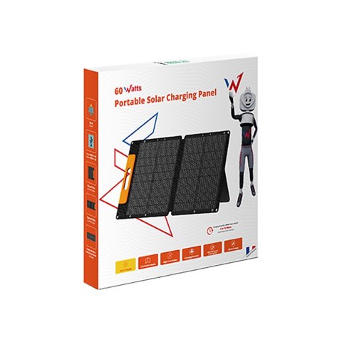 Wonder Ws60 - Panel słoneczny / Ładowarka solarna 60W z wyjściem USB-C PD 30W & USB-A QC 18W (Czarny) Wonder Ws60 - Panel słoneczny / Ładowarka solarna 60W z wyjściem USB-C PD 30W & USB-A QC 18W (Czarny)