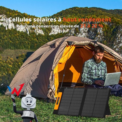 Wonder Ws60 - Panel słoneczny / Ładowarka solarna 60W z wyjściem USB-C PD 30W & USB-A QC 18W (Czarny) Wonder Ws60 - Panel słoneczny / Ładowarka solarna 60W z wyjściem USB-C PD 30W & USB-A QC 18W (Czarny)