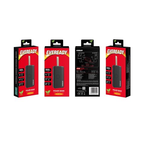 Eveready PX30B - Powerbank 30000 mAh 2x USB-A (Czarny) Eveready PX30B - Powerbank 30000 mAh 2x USB-A (Czarny)