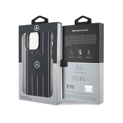 Mercedes Double Layer Crossed Lines MagSafe - Etui iPhone 15 Pro (czarny) Mercedes Double Layer Crossed Lines MagSafe - Etui iPhone 15 Pro (czarny)