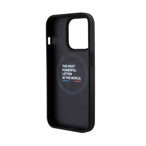 BMW Leather Carbon Blue Line MagSafe - Etui iPhone 15 Pro Max (czarny) BMW Leather Carbon Blue Line MagSafe - Etui iPhone 15 Pro Max (czarny)