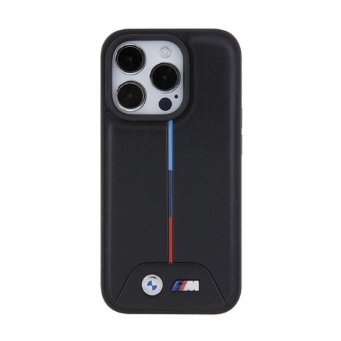 BMW Quilted Tricolor - Etui iPhone 15 Pro (czarny) BMW Quilted Tricolor - Etui iPhone 15 Pro (czarny)