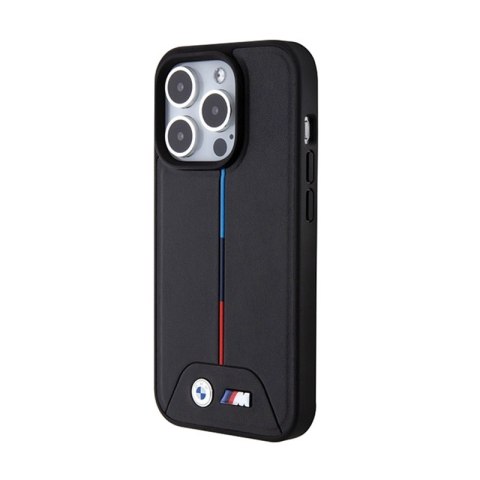 BMW Quilted Tricolor MagSafe - Etui iPhone 15 Pro (czarny) BMW Quilted Tricolor MagSafe - Etui iPhone 15 Pro (czarny)