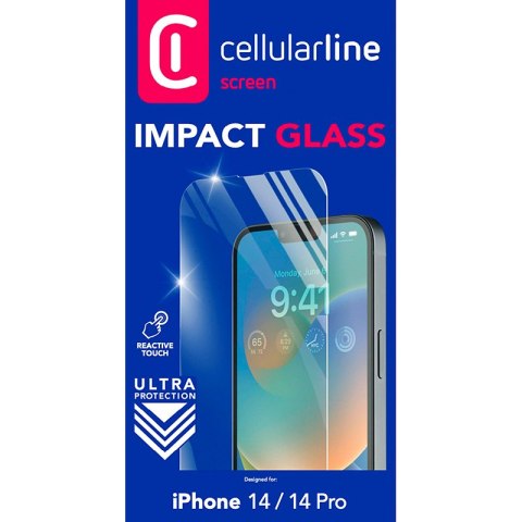 Cellularline Impact Glass - Hartowane szkło ochronne iPhone 14 / iPhone 14 Pro Cellularline Impact Glass - Hartowane szkło ochronne iPhone 14 / iPhone 14 Pro