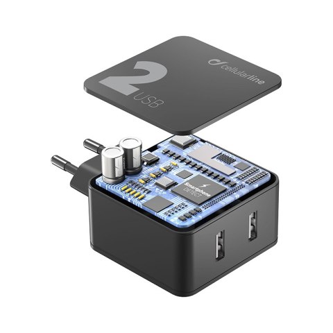 Cellularline Multipower 2 - Ładowarka sieciowa 2x USB-A 12W + 12W (czarny) Cellularline Multipower 2 - Ładowarka sieciowa 2x USB-A 12W + 12W (czarny)