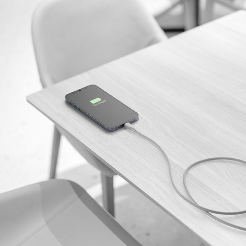 Cellularline Soft Cable - Kabel USB-C do Lightning certyfikat MFi 1.2 m (szary) Cellularline Soft Cable - Kabel USB-C do Lightning certyfikat MFi 1.2 m (szary)