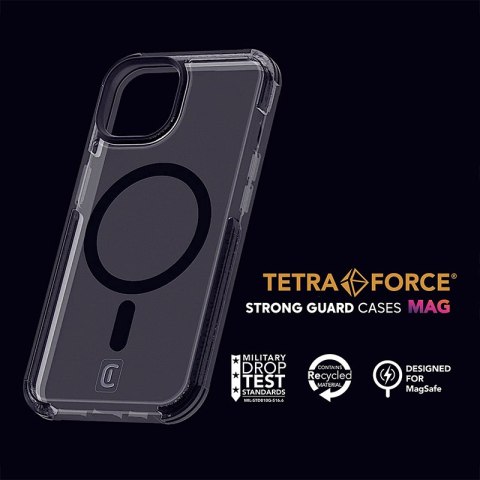Cellularline Tetra Force Strong Guard Mag - Etui iPhone 15 Pro MagSafe z powłoką MICROBAN (przezroczysty) Cellularline Tetra Force Strong Guard Mag - Etui iPhone 15 Pro MagSafe z powłoką MICROBAN (przezroczysty)