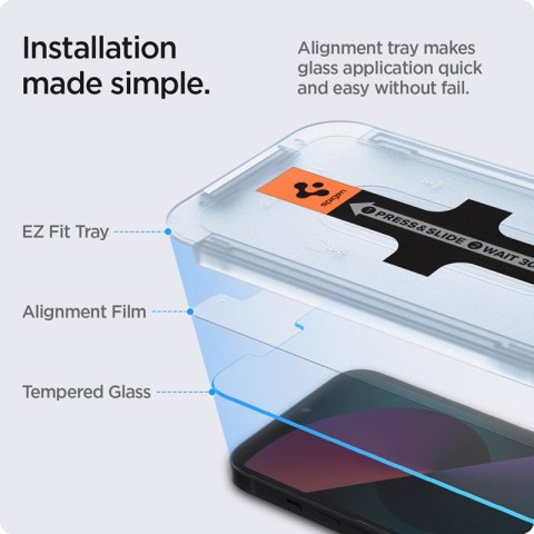 Spigen GLAS.TR EZ FIT 2-Pack - Szkło hartowane do iPhone 14 / iPhone 13 Pro / iPhone 13 2 szt Spigen GLAS.TR EZ FIT 2-Pack - Szkło hartowane do iPhone 14 / iPhone 13 Pro / iPhone 13 2 szt