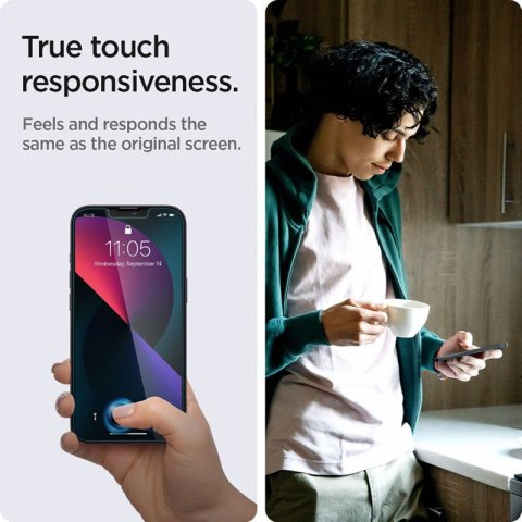 Spigen GLAS.TR EZ FIT 2-Pack - Szkło hartowane do iPhone 14 / iPhone 13 Pro / iPhone 13 2 szt Spigen GLAS.TR EZ FIT 2-Pack - Szkło hartowane do iPhone 14 / iPhone 13 Pro / iPhone 13 2 szt