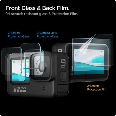 Spigen Glas.TR Slim + Film 2-Set - Zestaw szkieł i folii do GoPro Hero 12 / 11 / 10 / 9 (2 zestawy) Spigen Glas.TR Slim + Film 2-Set - Zestaw szkieł i folii do GoPro Hero 12 / 11 / 10 / 9 (2 zestawy)
