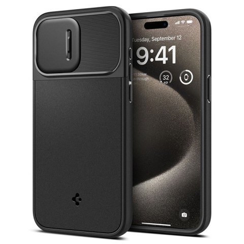 Spigen Optik Armor Mag MagSafe - Etui do iPhone 15 Pro Max (Czarny) Spigen Optik Armor Mag MagSafe - Etui do iPhone 15 Pro Max (Czarny)