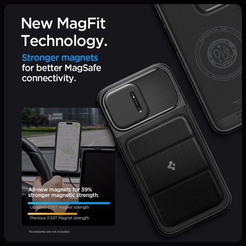Spigen Optik Armor Mag MagSafe - Etui do iPhone 15 Pro Max (Czarny) Spigen Optik Armor Mag MagSafe - Etui do iPhone 15 Pro Max (Czarny)