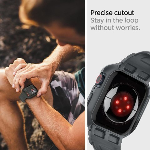 Spigen Rugged Armor Pro - Pasek z obudową do Apple Watch 4/5/6/7/8/9/SE 44/45 mm (Dark Grey) Spigen Rugged Armor Pro - Pasek z obudową do Apple Watch 4/5/6/7/8/9/SE 44/45 mm (Dark Grey)