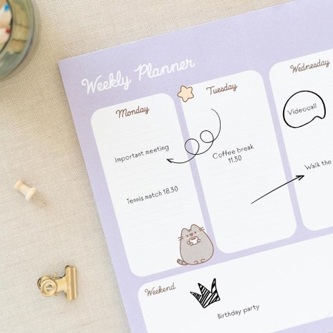 Pusheen - Planner tygodniowy z kolekcji Moments 54 strony A4 Pusheen - Planner tygodniowy z kolekcji Moments 54 strony A4