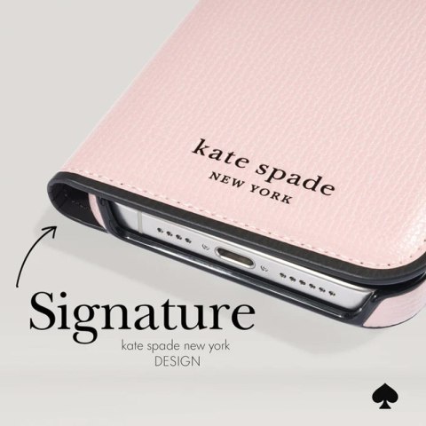 Kate Spade New York Wrap Folio Case - Skórzane etui z klapką iPhone 15 Pro Max (Pale Vellum) Kate Spade New York Wrap Folio Case - Skórzane etui z klapką iPhone 15 Pro Max (Pale Vellum)