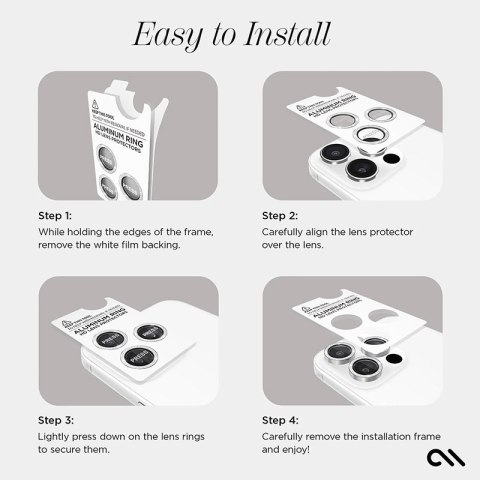Case-Mate Aluminum Ring Lens Protector - Szkło ochronne na obiektyw aparatu iPhone 16 Pro / iPhone 16 Pro Max (Twinkle) Case-Mate Aluminum Ring Lens Protector - Szkło ochronne na obiektyw aparatu iPhone 16 Pro / iPhone 16 Pro Max (Twinkle)