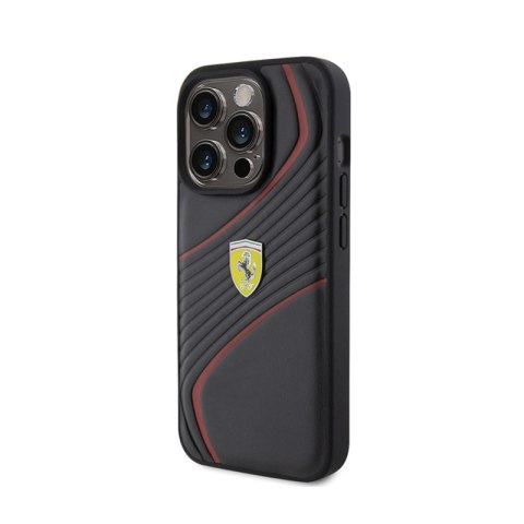 Ferrari Twist Metal Logo - Etui iPhone 15 Pro (czarny) Ferrari Twist Metal Logo - Etui iPhone 15 Pro (czarny)